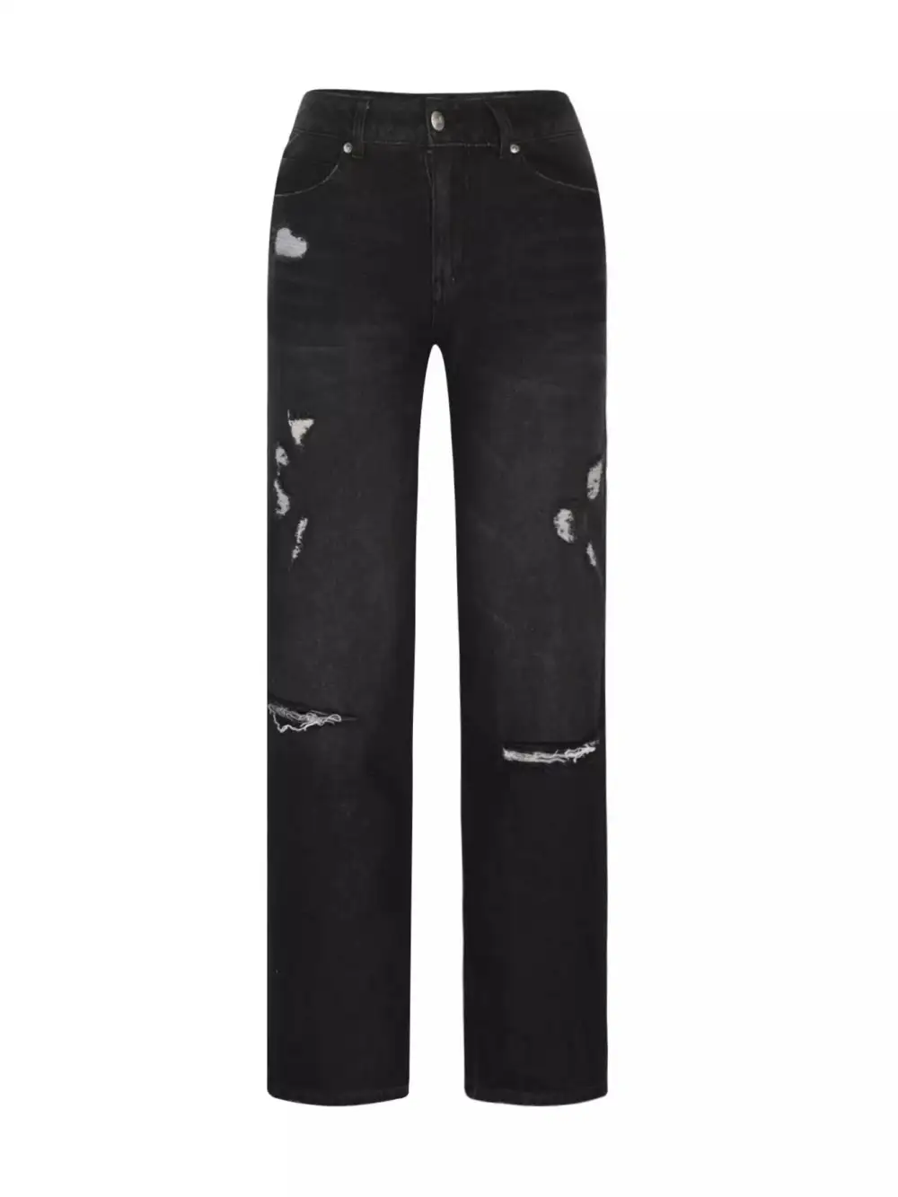 Loose Fit Distressed Denim Jeans