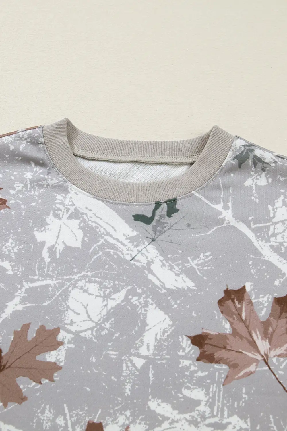 Camo Print Striped Varsity Stripe Sweatshirt