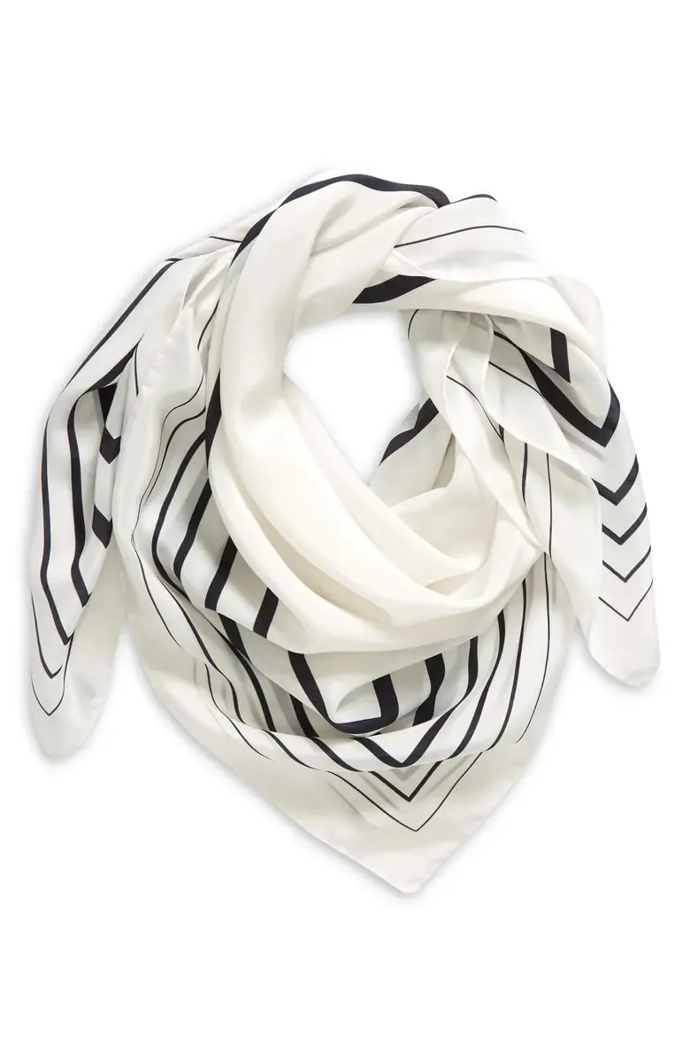 Graduated Stripe Silk Scarf