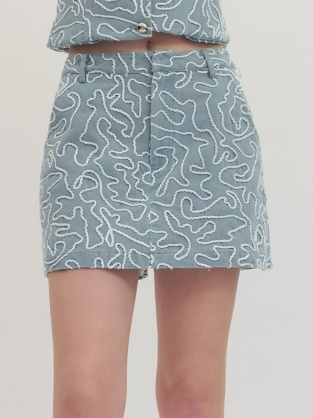 Textured High Waist Skort