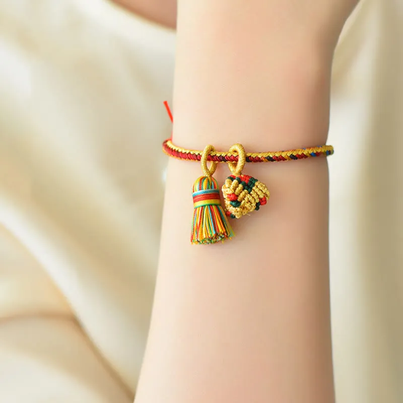Rope Handmade Ball Charm Bracelet