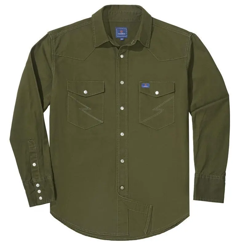 🔥SEPTEMBER  HOT-SALE 🔥Men's Long Sleeve Stone-Washed and Pre-Washed Denim Work Shirt