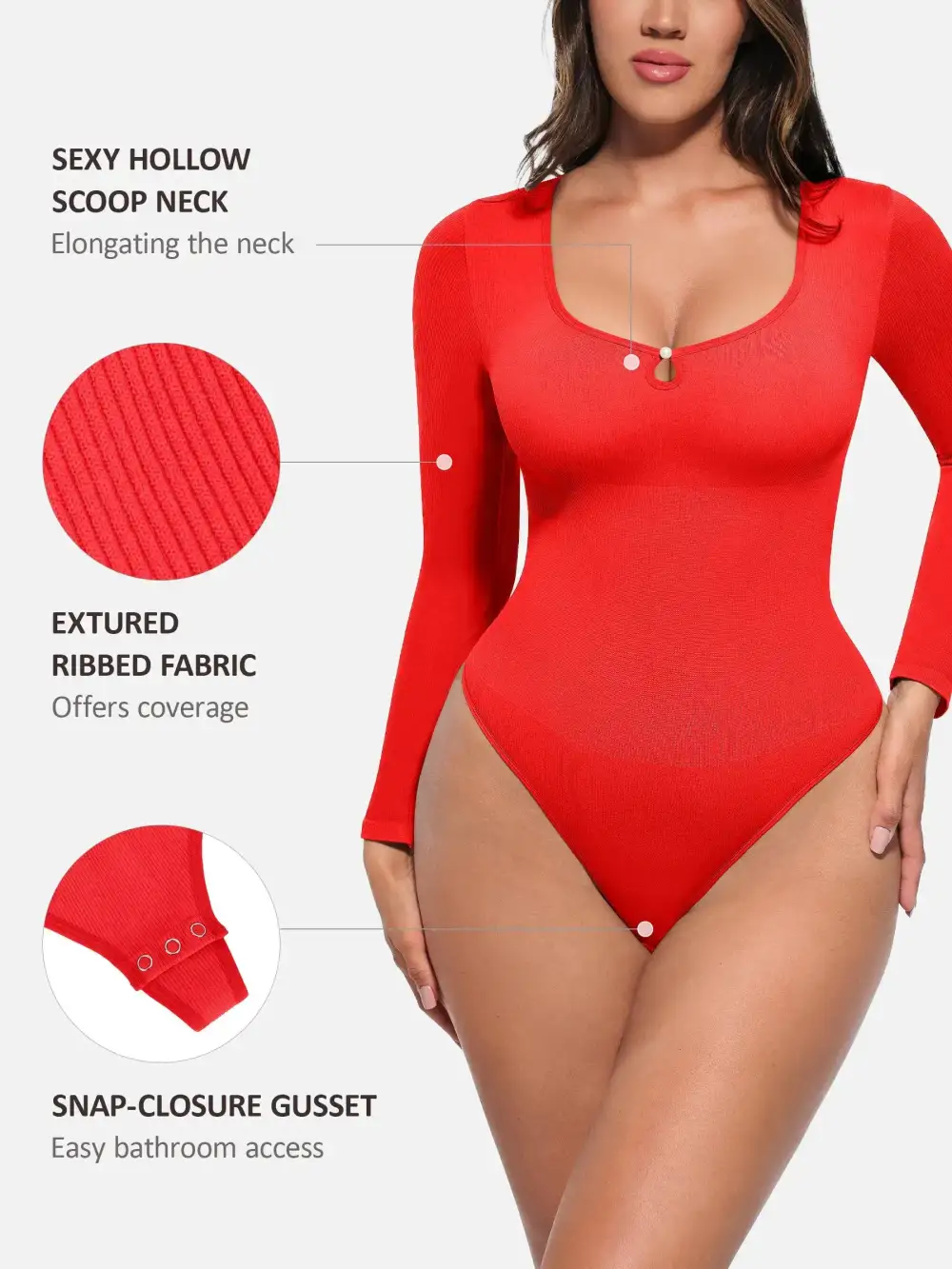Seamless Ribbed Shaping Bodysuit