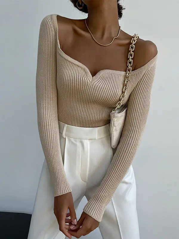 Urban Square Neck Slim Fit Sweater