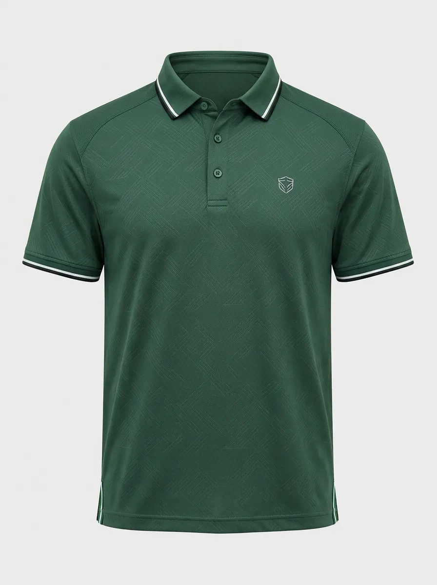 Men's Golf Sportswear Geometric Pattern Printed Polo Shirt