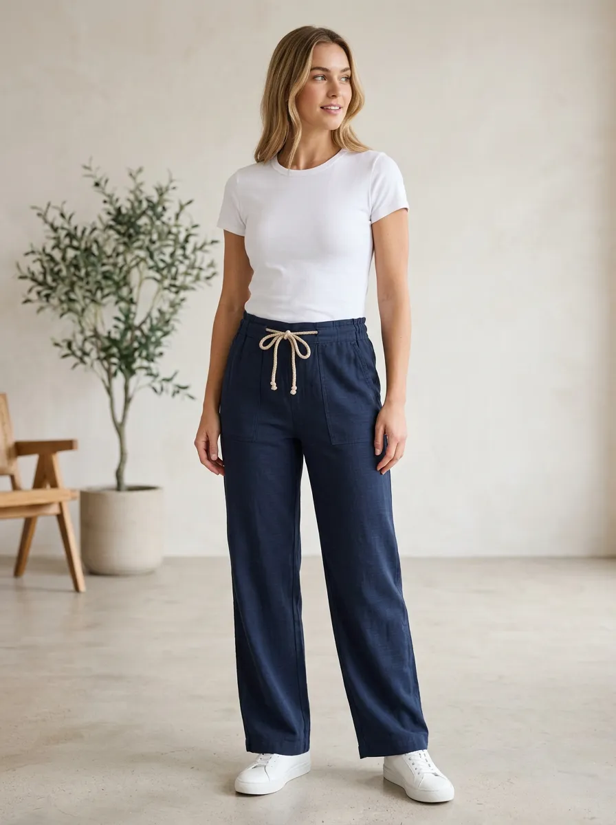 Women's Timeless Casual Adjustable Drawstring Waist Pants