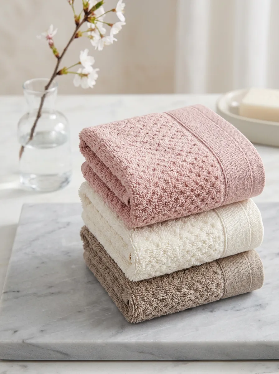 Textured Textured Three-Piece Towel Set