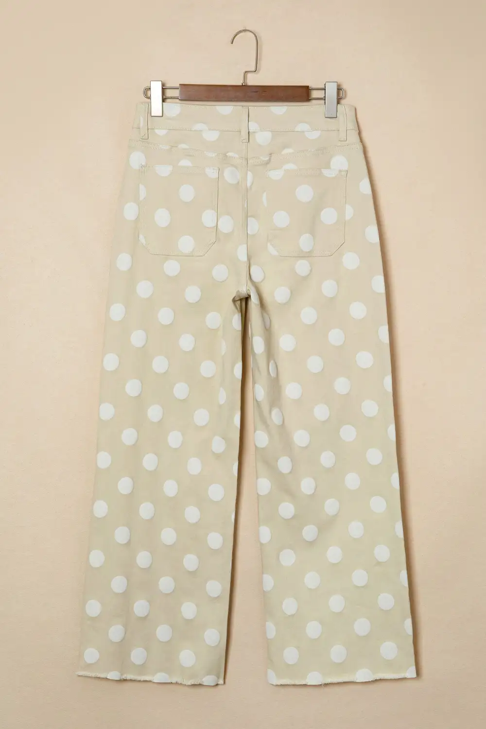 Raw Hem Print Polka Dot Shift Jeans