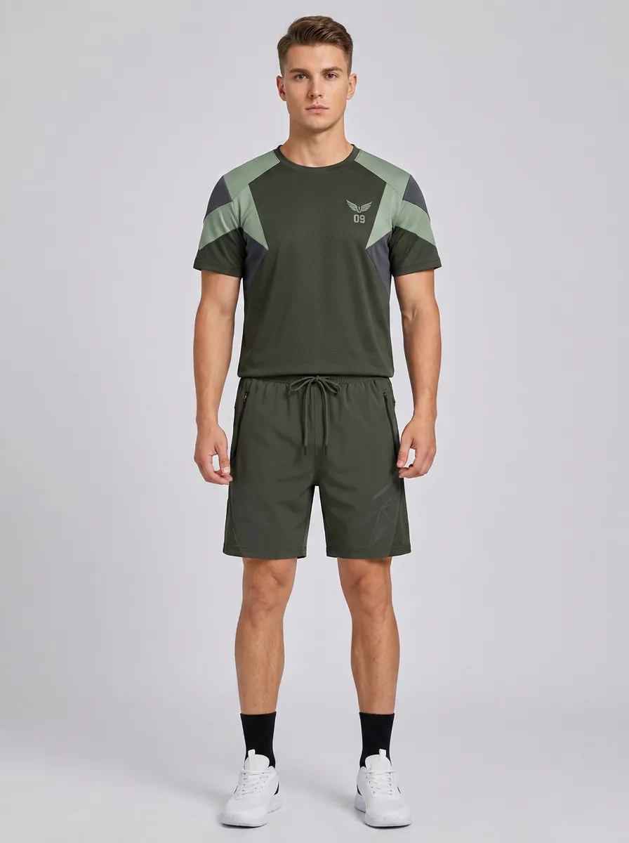 Men's Sporty Tactical Wing 09 Printed Athletic Set