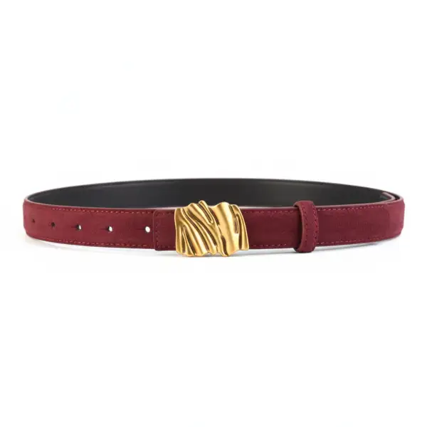 Abstract Buckle Leather Belt