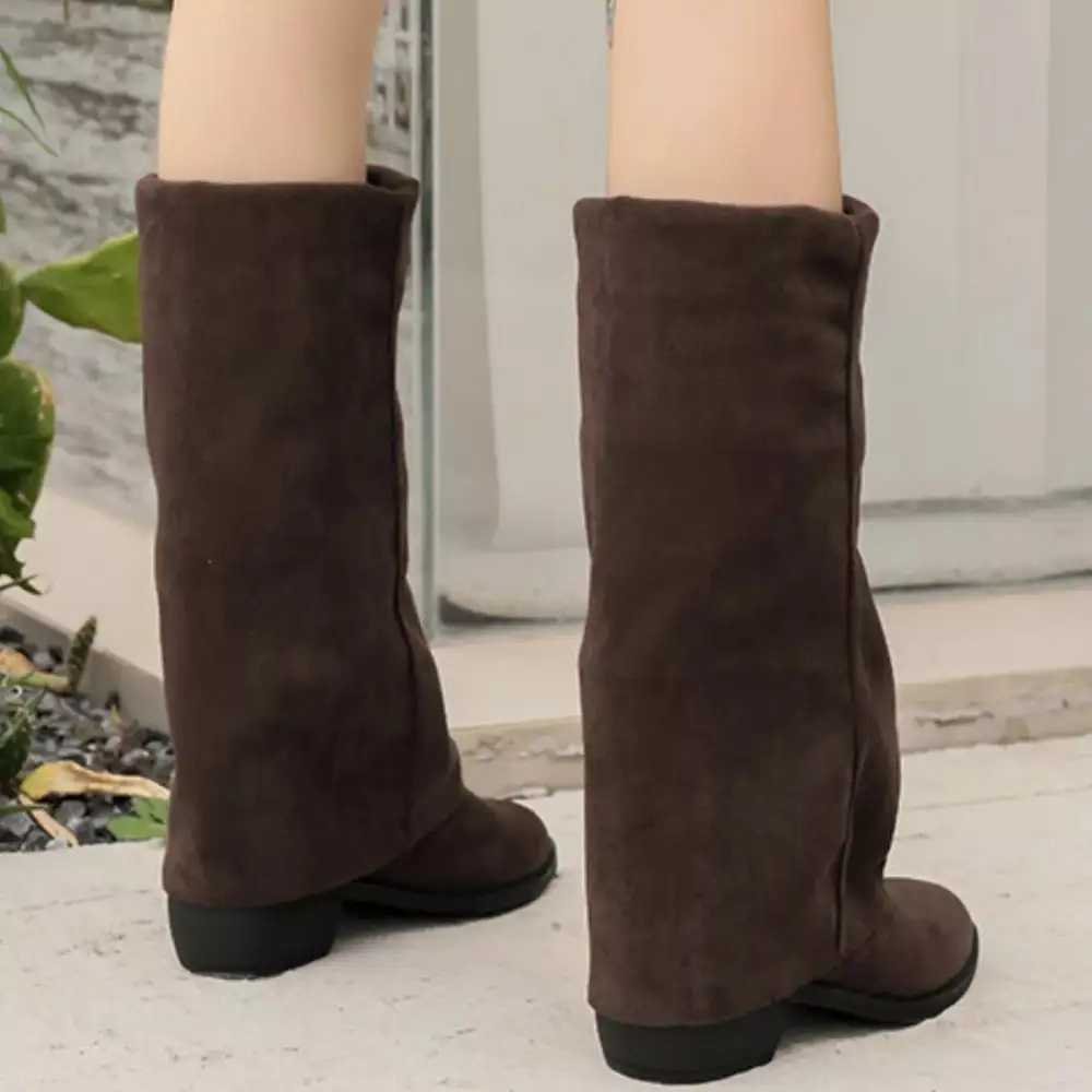Point Toe Block Heels Boots