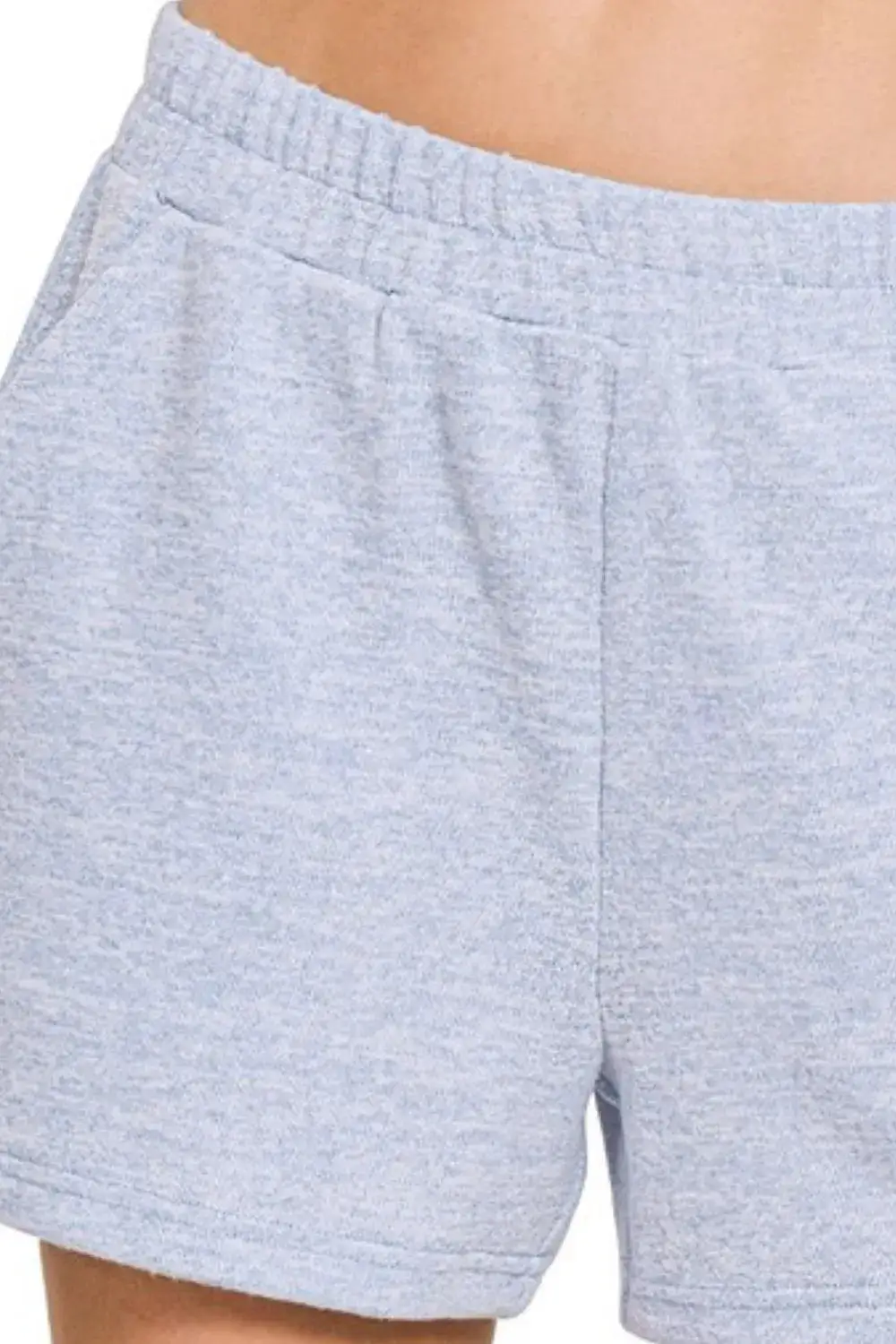 Everyday Soft Melange Hacci Elastic Waist Band Shorts