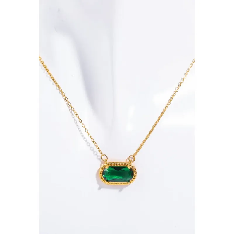 14K Gold Pleated Pendant Necklace