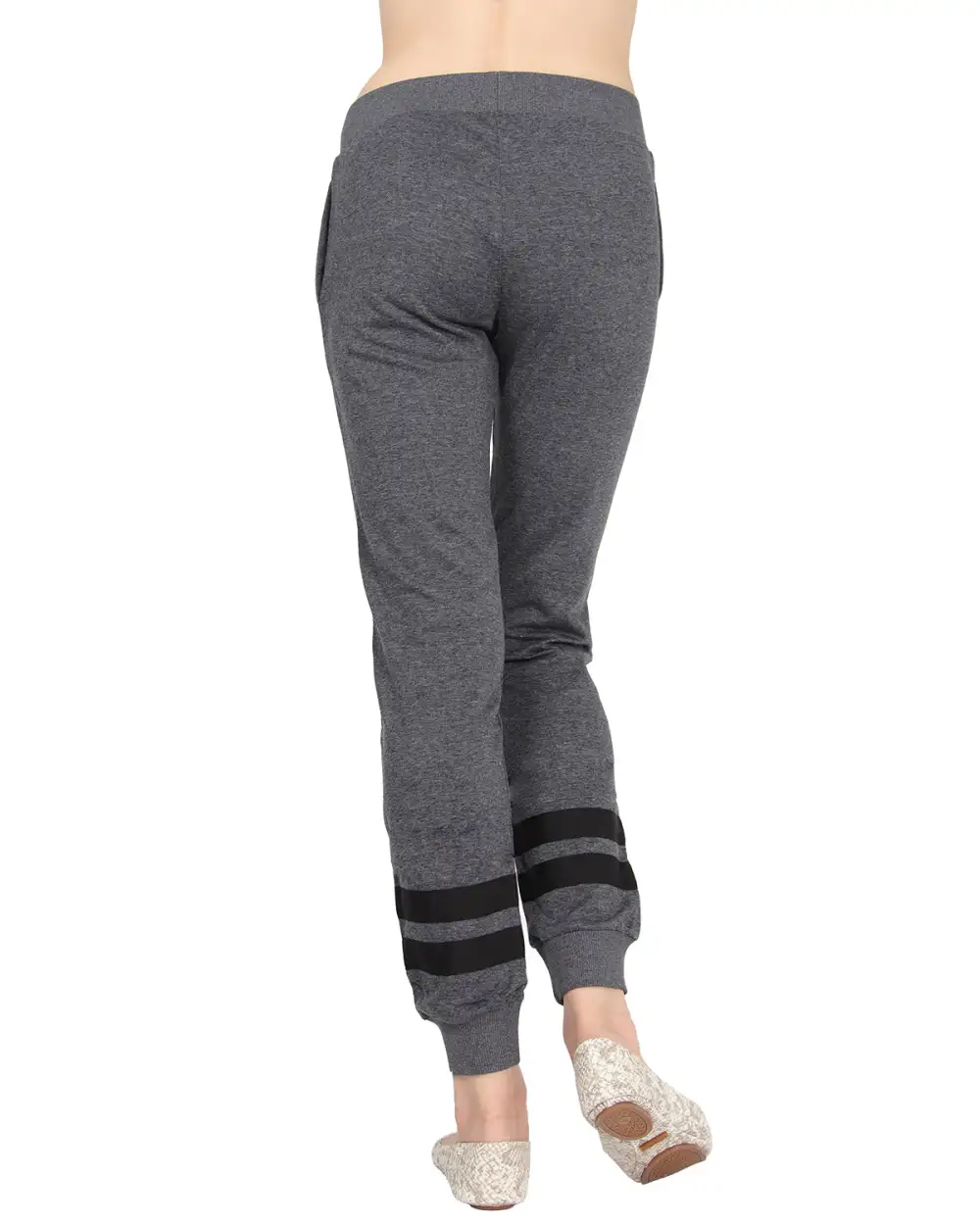 Cotton Blend Jogger Pants With Contrast Ribbon Stripes