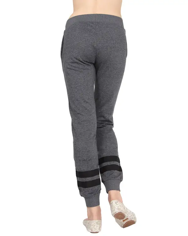 Cotton Blend Jogger Pants With Contrast Ribbon Stripes