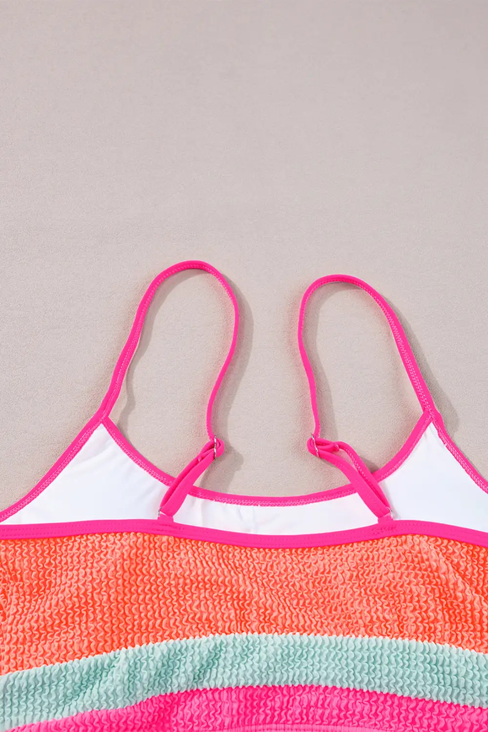 Blocked Pattern High Waisted Bikini Swim Set