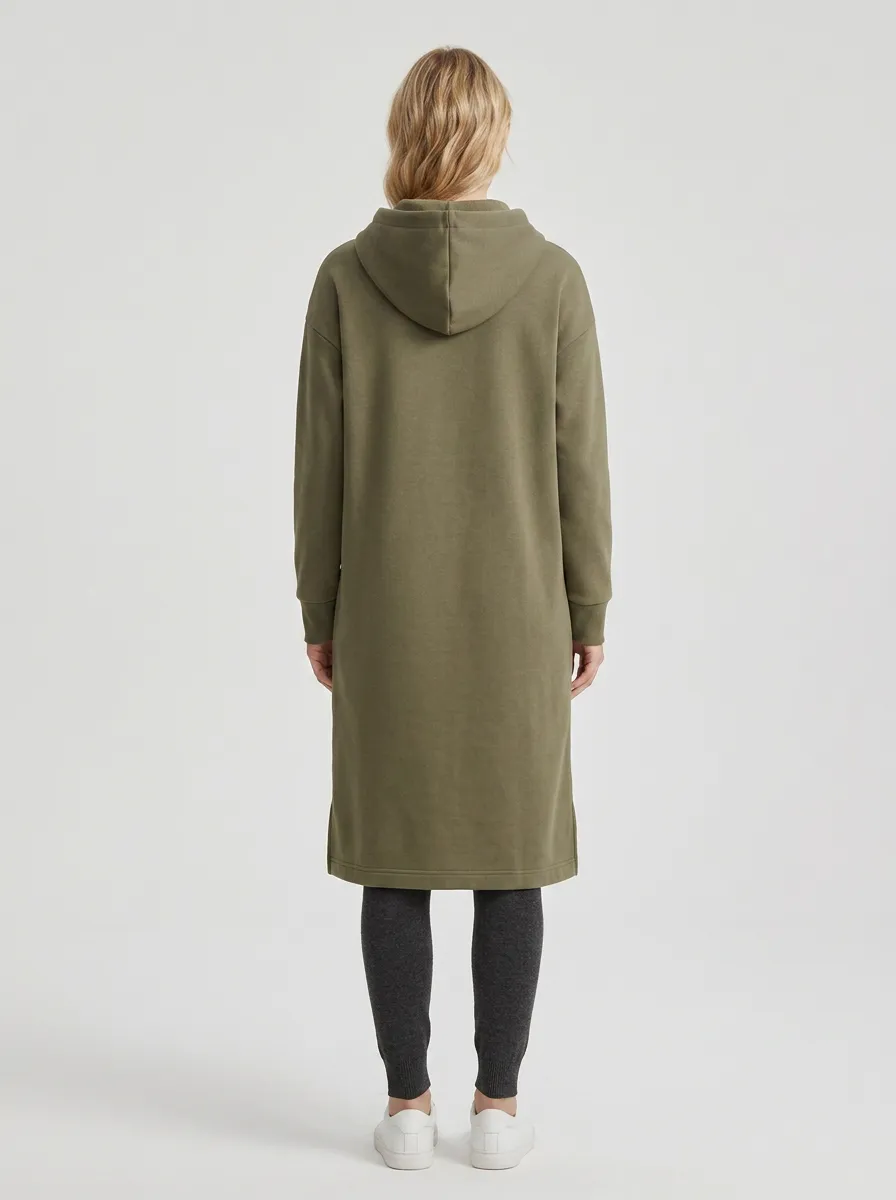 Functional Zip-Up Long Hooded Coat