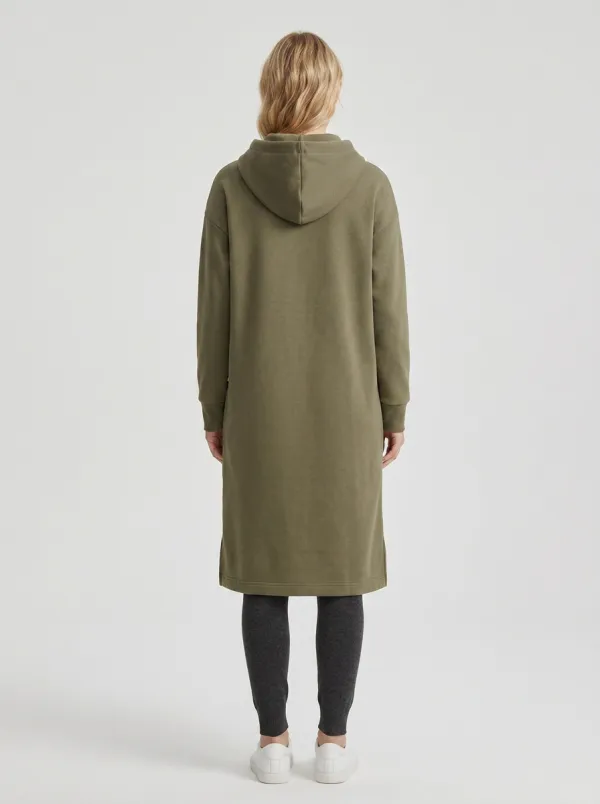 Functional Zip-Up Long Hooded Coat