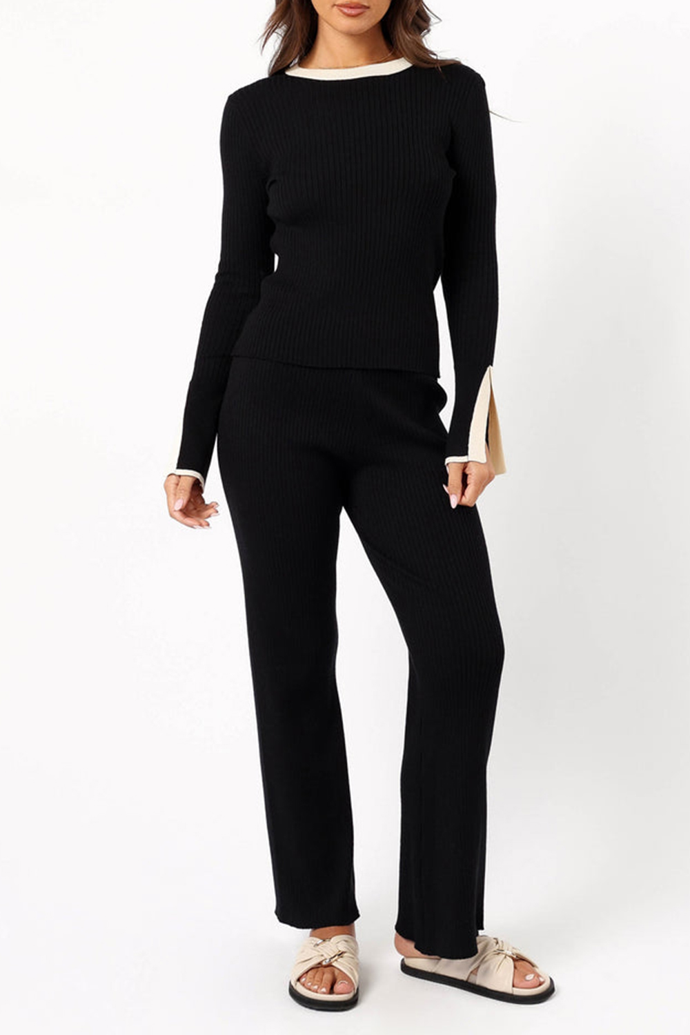 BLACK KNIT PANT
