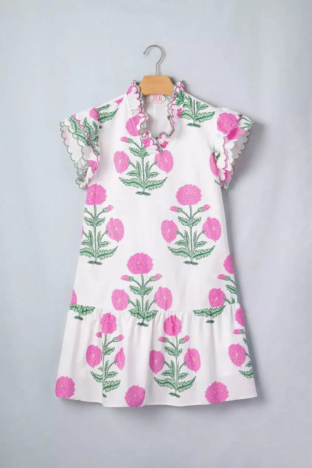 Floral Printed Ruffle Mini Dress