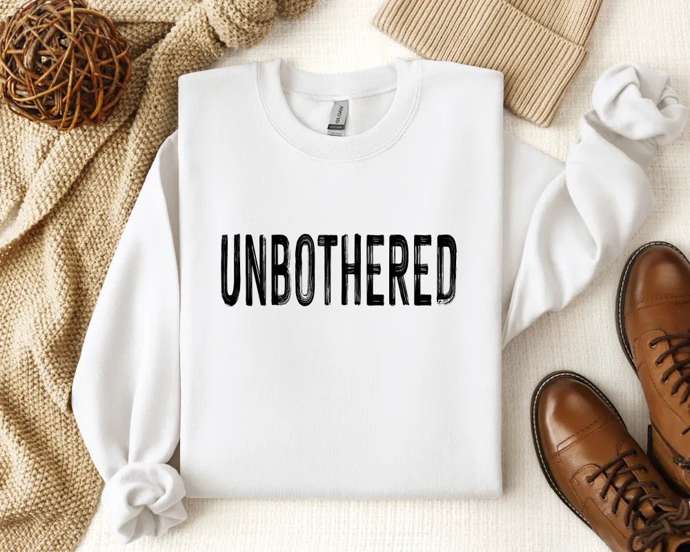 Unbothered Motto Graphic Crewneck Sweatshirt