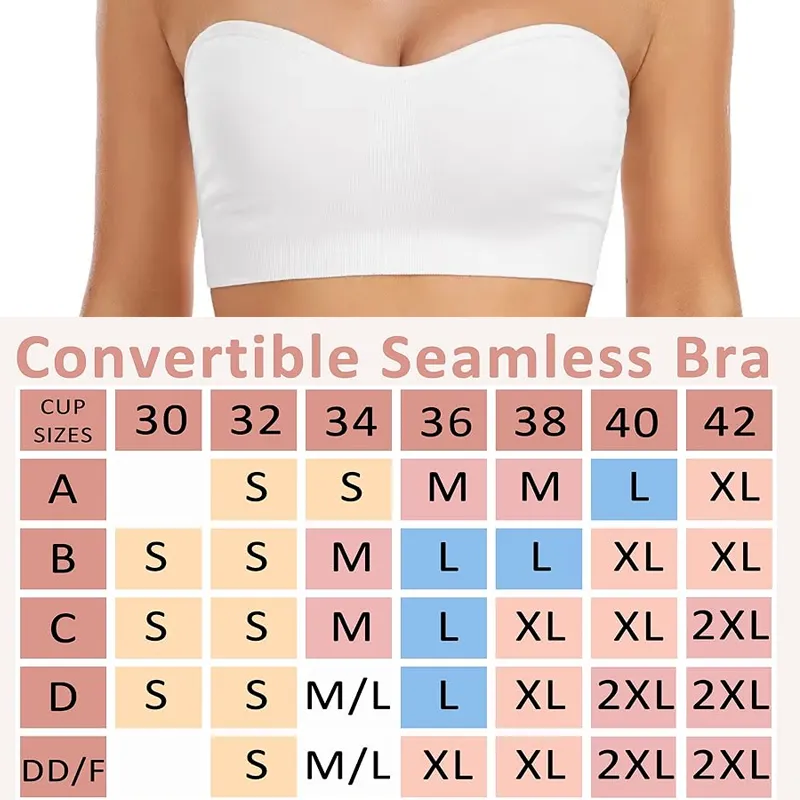 Women's Strapless Anti-Slip Silicone Pad Bandeau Bra