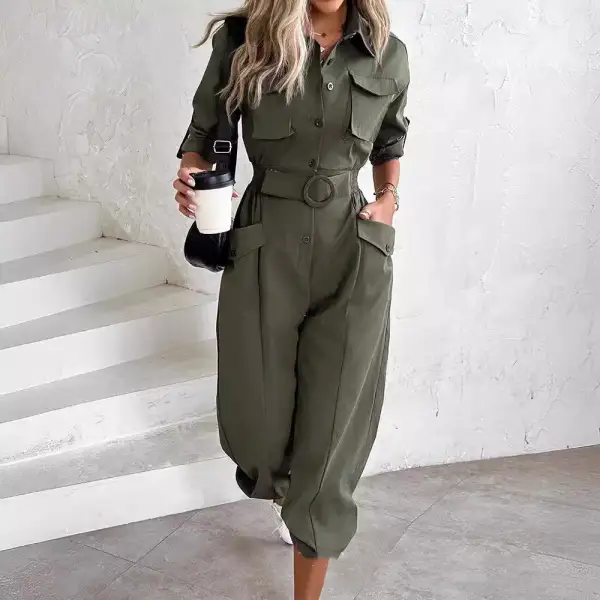Utility Backless Sleeveless Cargo Jumpsuit