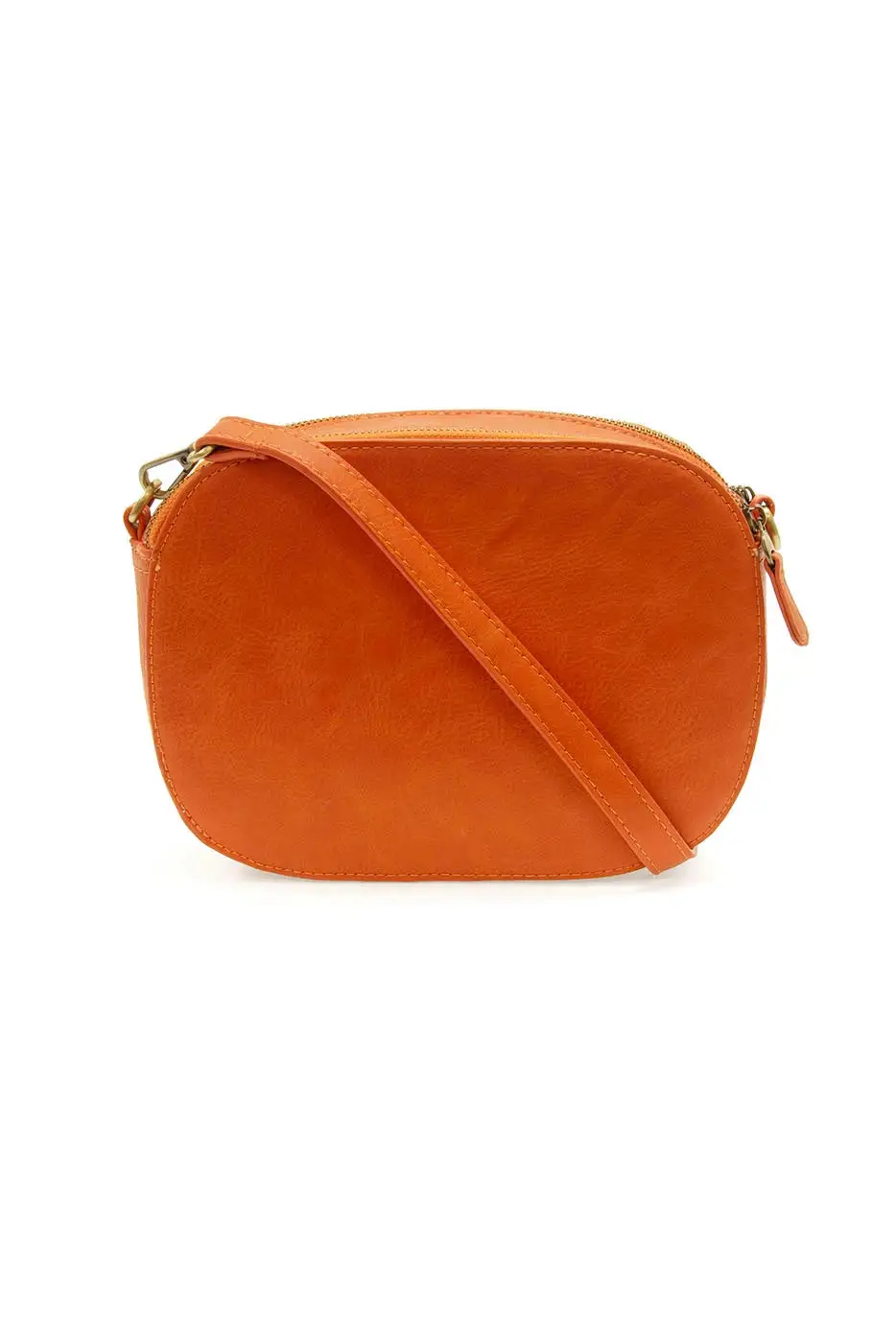 Faux Leather Roomy Zip Crossbody Bag
