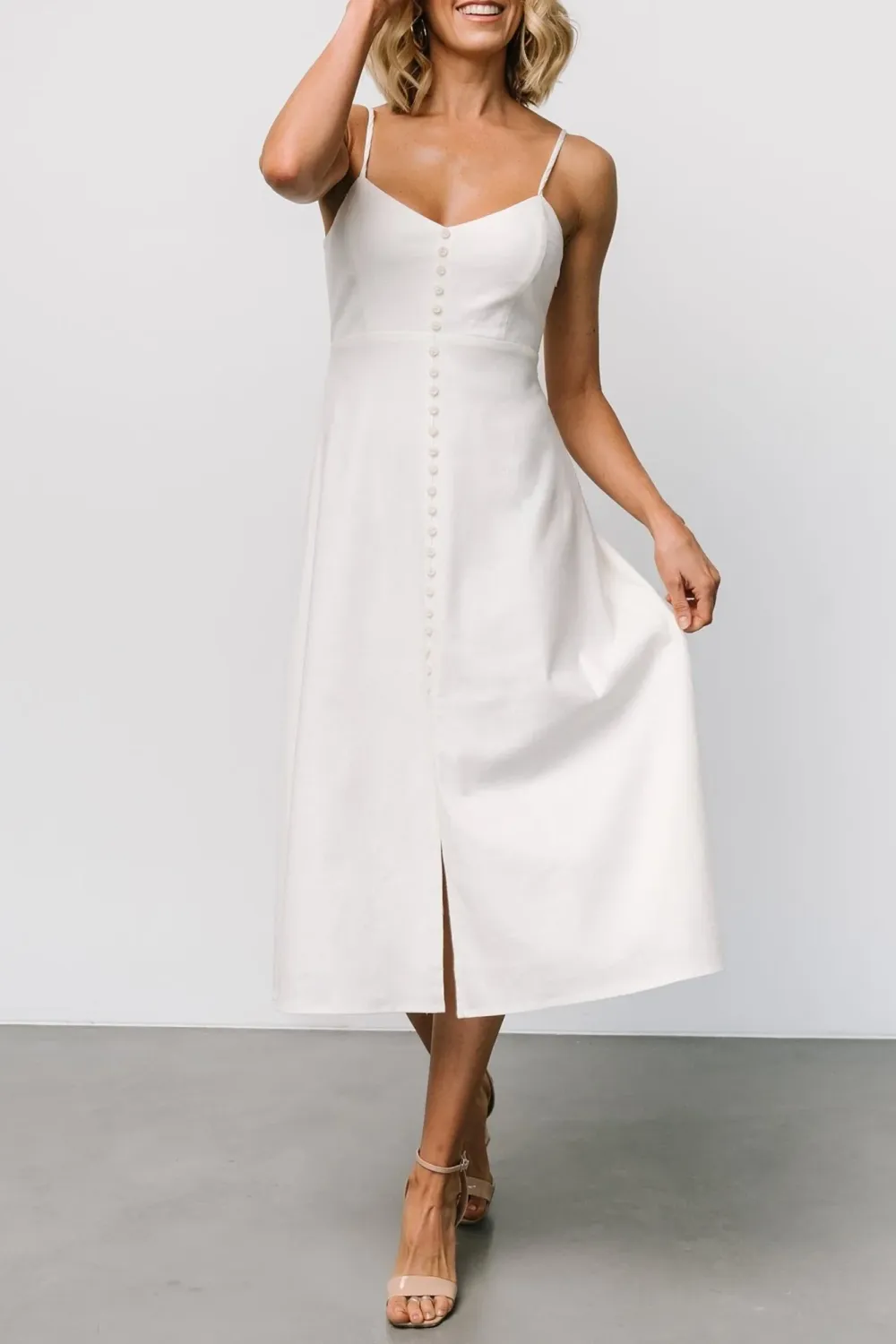 Minimalist Solid Color High-End V-Neck Dress