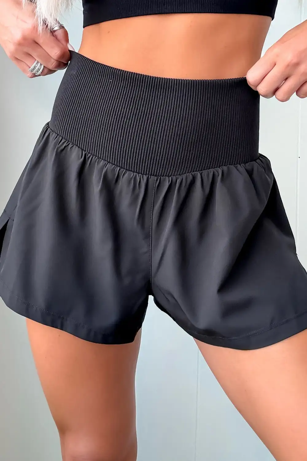 Classic High Waist Patchwork Active Shorts