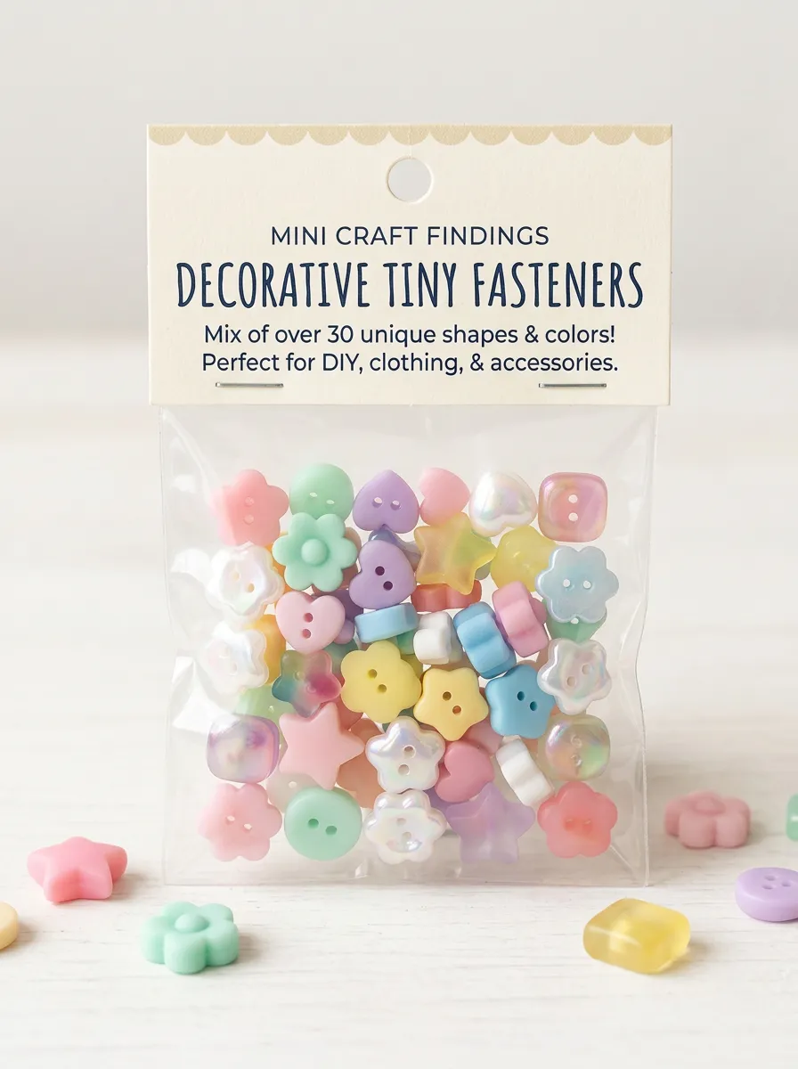 Star And Flower Mini Decorative Fasteners Pack