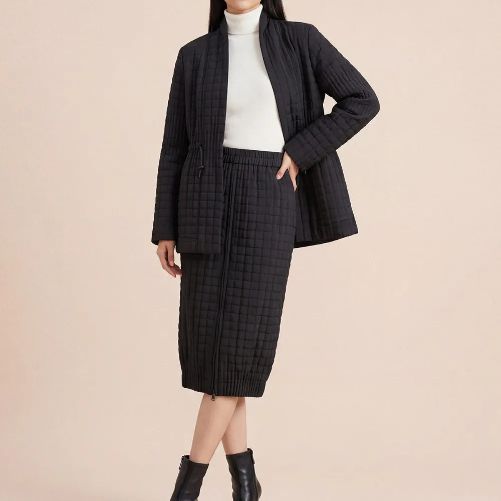 Cotton-Blend Jacket And Skirt Set