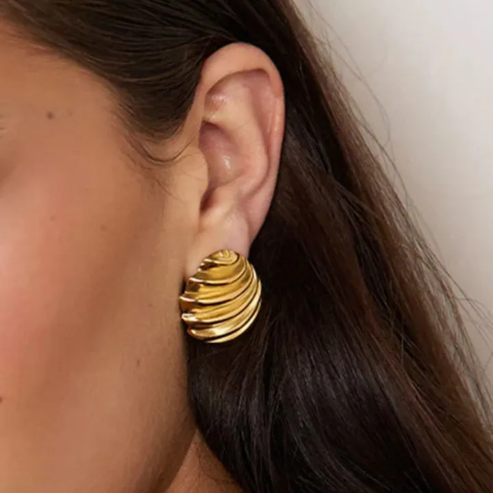 Stainless Steel Shell Shape Stud Earrings