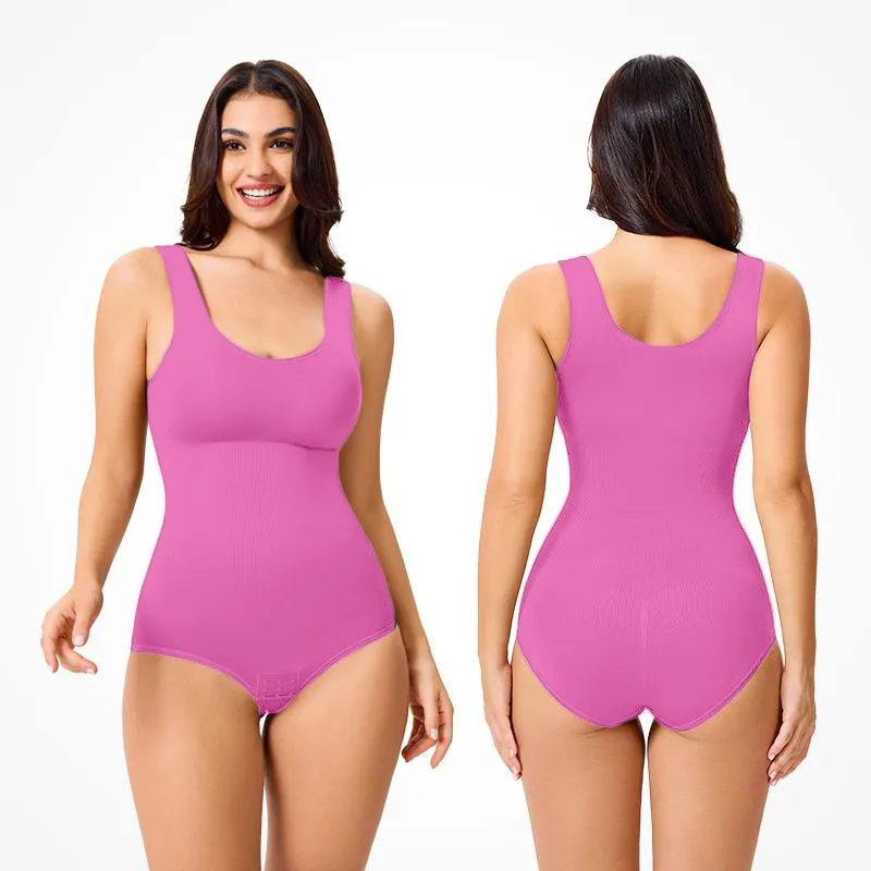 Women'S Clothing Minimalist Seamless Crewneck Bodysuits Shapewear, Basic Comfortable Fit Style Womenswear