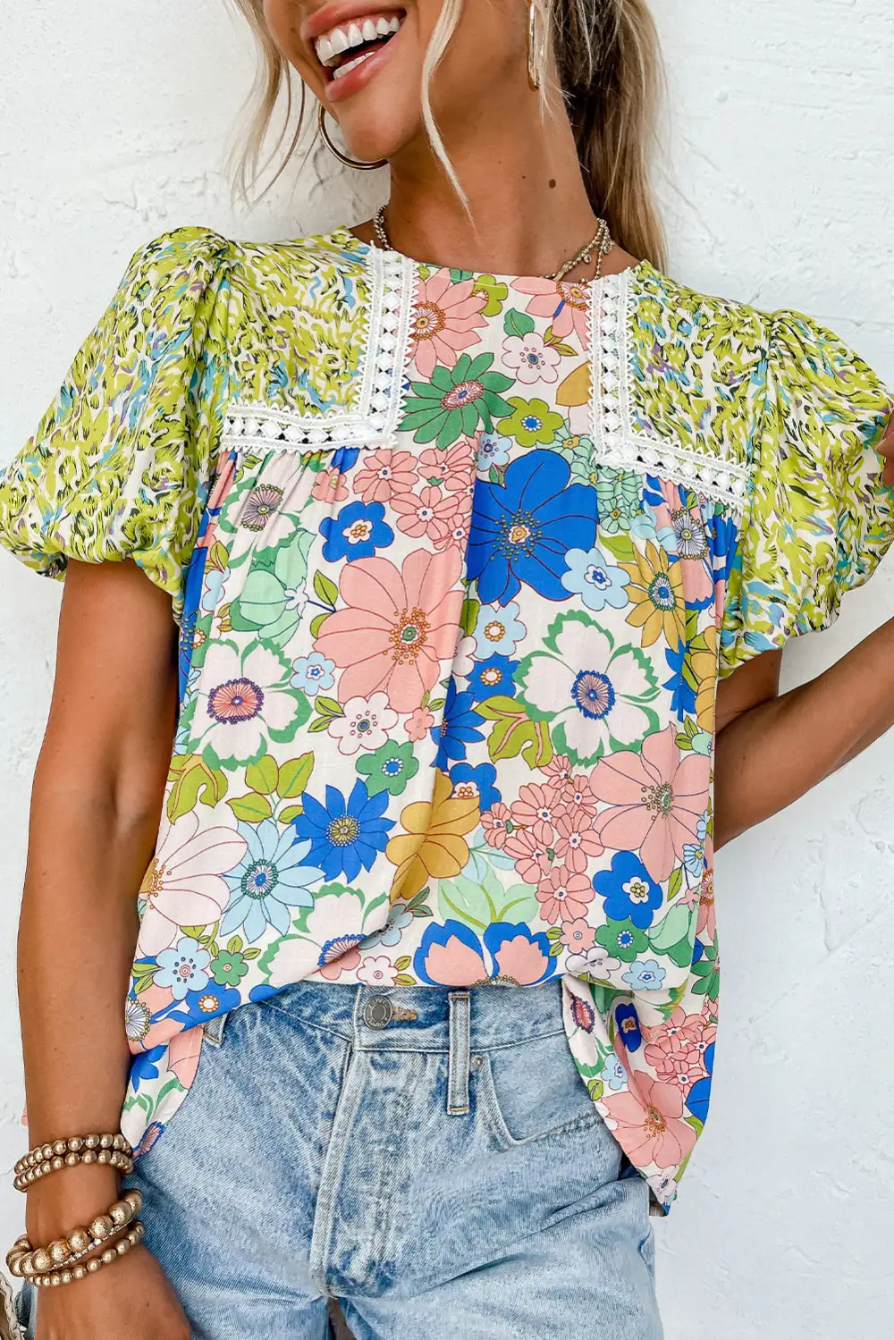 Floral Lace Detail Blouse