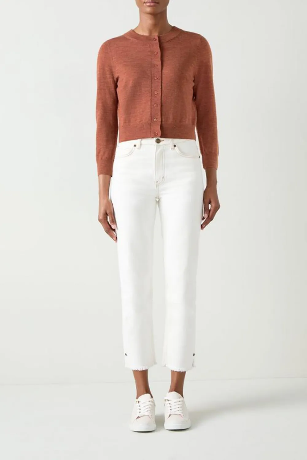 Dusk Pink Cropped Button Up Knit Cardigan