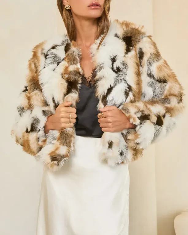 Textured Faux Fur Jacket