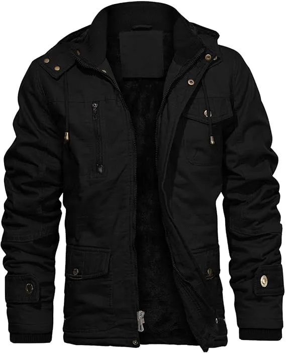 🧥 Men’s Thick Winter Jacket with Hood – Built for Warmth. Designed for Strength.