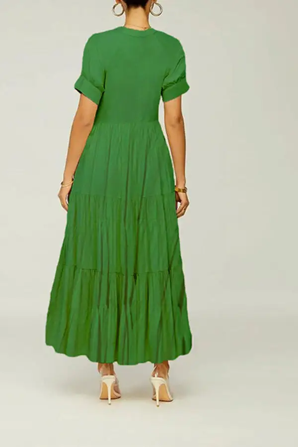 Relaxed Tiered Ruffle Midi Dress