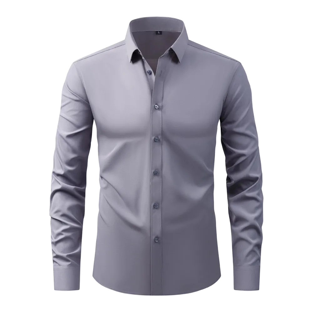 Four-Sided Elastic Natural Button Men'S Large Size Shirt Free Of Ironing And Anti-Wrinkle Business