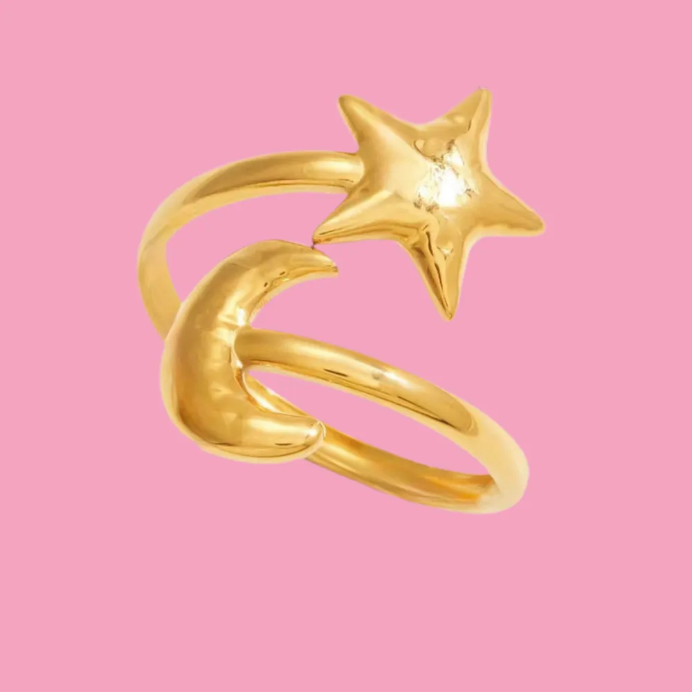 Modern Moon Star Ring