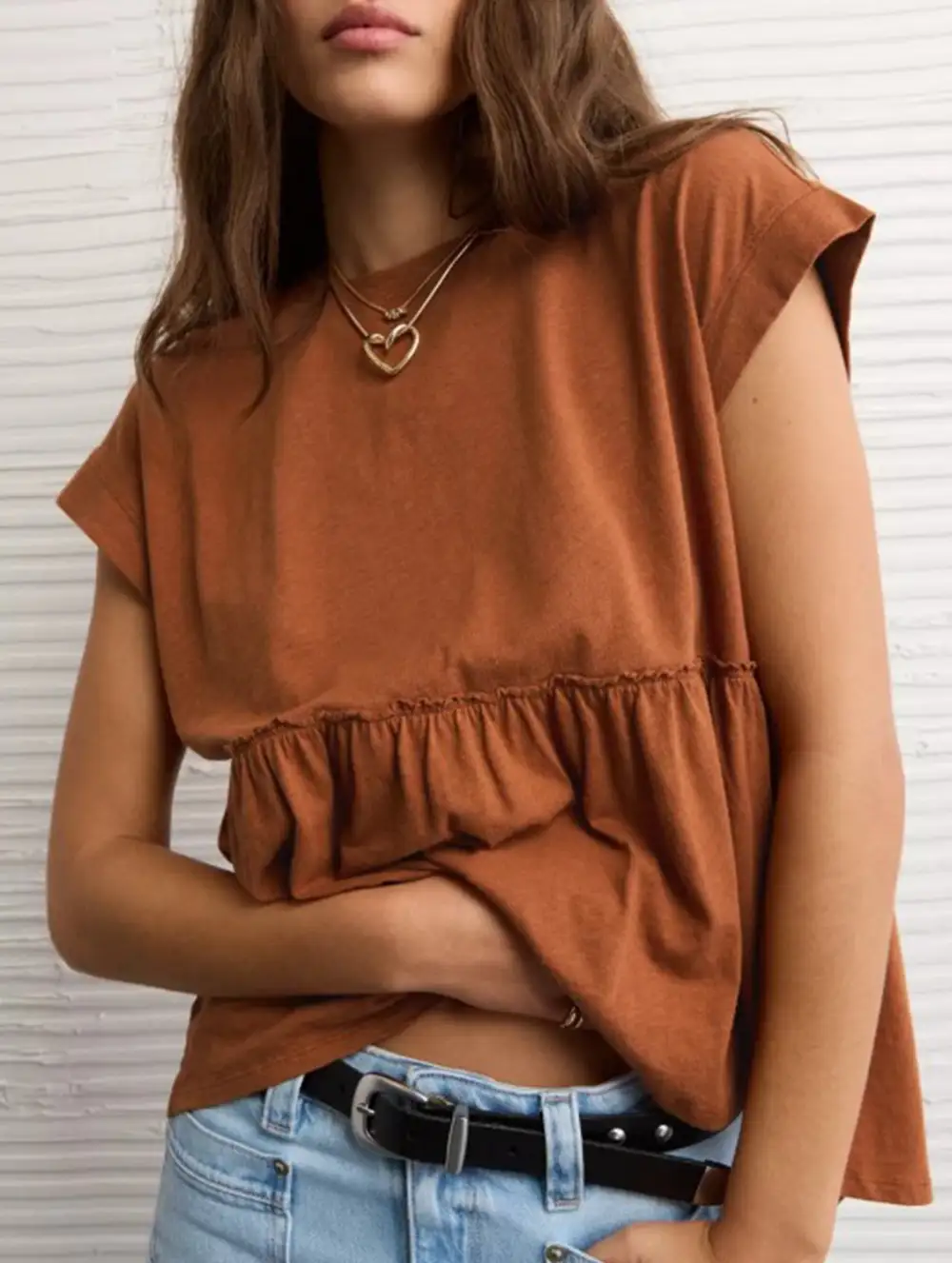 Babydoll Style Thin Top With Back Tie