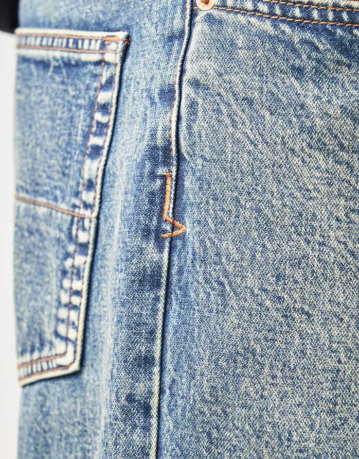 Men's Distressed Wash Baggy Stretch Jeans