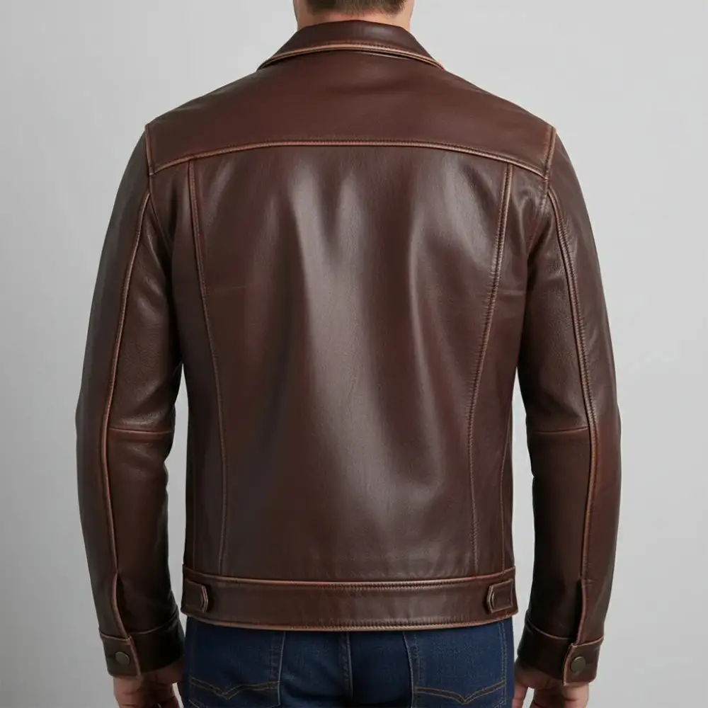 Cowhide Biker Trucker Multi Pocket Jacket