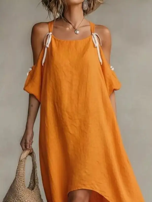 High-Low Cold Shoulder Maxi Dress