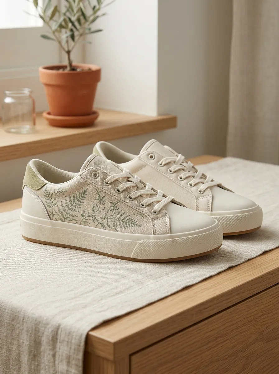 Women's Classic Botanical Nature Lover Fern Skate Shoes