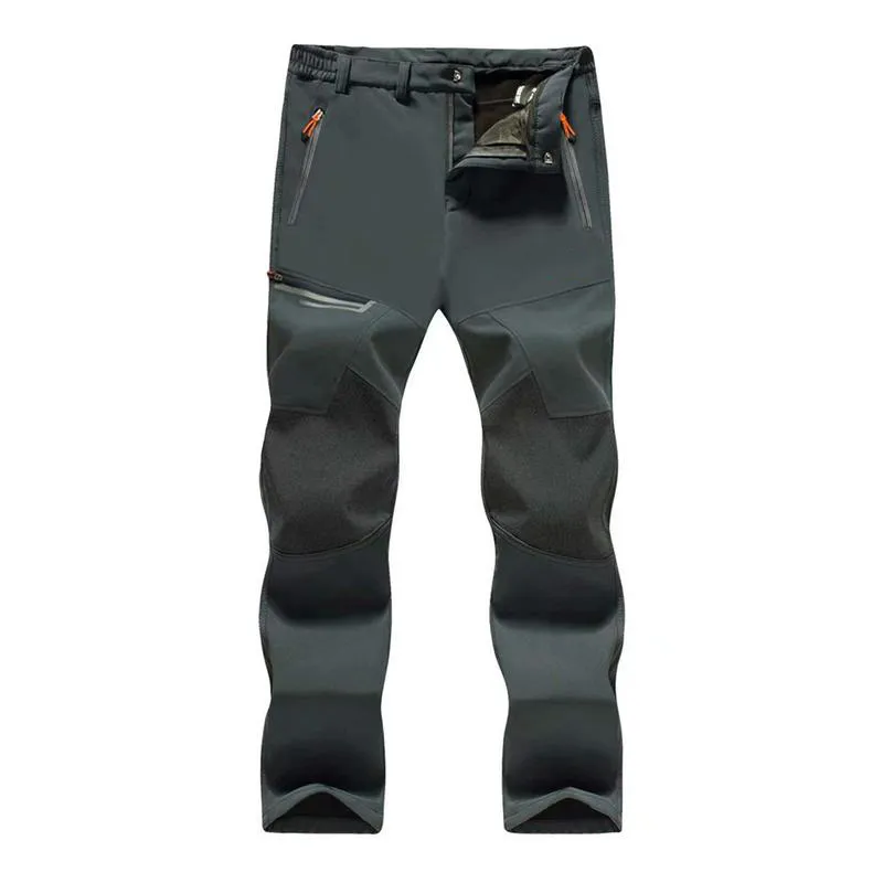 Men's Winter Pants Fleece Lined Ski Snow Pants Water Resistant 4 Zip Pockets Outdoor Work Pants FallFreshness Outdoorfun