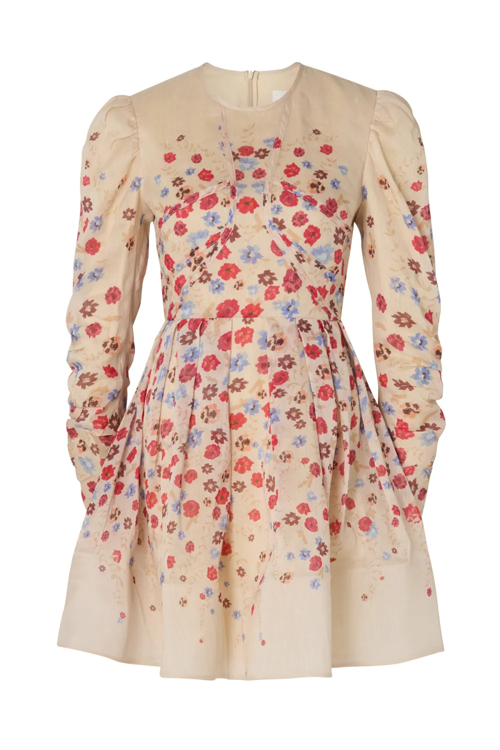 Floral Embroidered Puff Sleeve Mini Dress