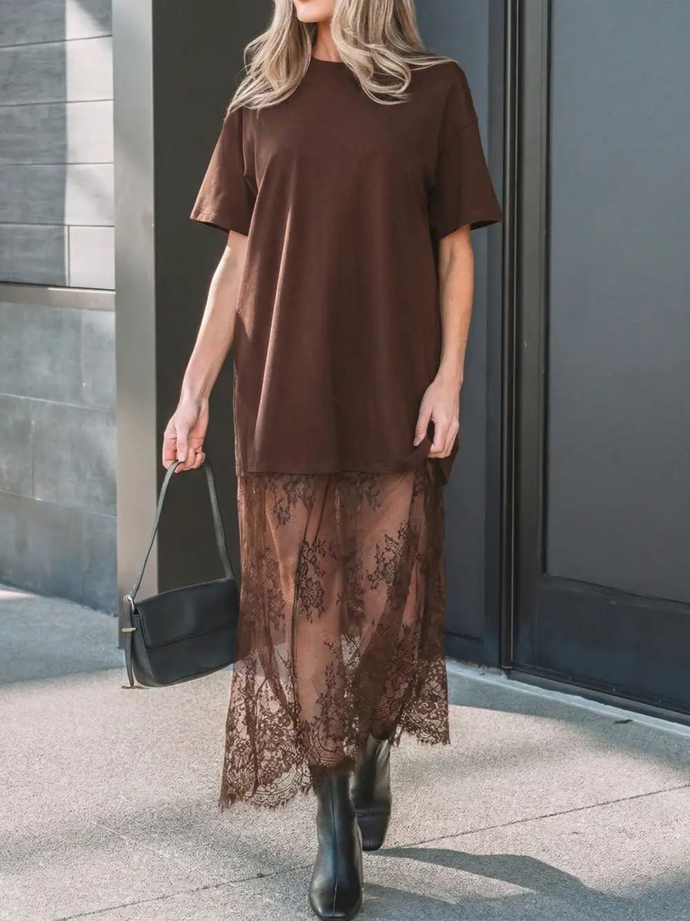 Floral Patchwork Short Sleeve Dress Casual