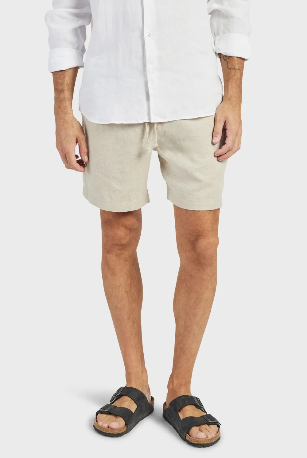 Navy Linen Shorts